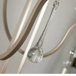 Chandelier for Dining Room Candle Style 6/9/12-Heads Modern Farmhouse Pendant Lighting,9-Light Brushed Candle Ceiling Hanging Fixture for Living Room Bedroom Coffee 110-240V