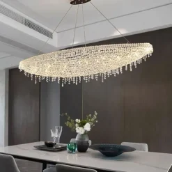 Chandelier LED Crystal 80 cm /8 Light Flush Mount Lights Spiral Staircase Long Chandelier Villa Stair Light Duplex Chandelier 110-240V