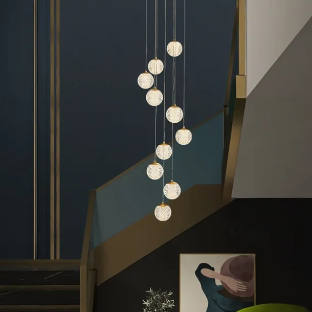 Chandelier LED Pendant Light Globe Design Cluster Design Copper Formal Style Modern 10 15 20 Heads 220-240V 110-120V