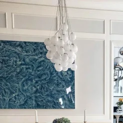 Chandelier Light Modern Design Bubble Ball 40/50cm Chandeliers Art Decor Glass Chanddelier Light Fixture Dinning Room/Living Room Suspension LED Lamp 110-240V