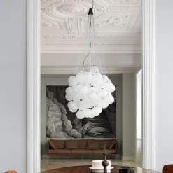 Chandelier Light Modern Design Bubble Ball 40/50cm Chandeliers Art Decor Glass Chanddelier Light Fixture Dinning Room/Living Room Suspension LED Lamp 110-240V