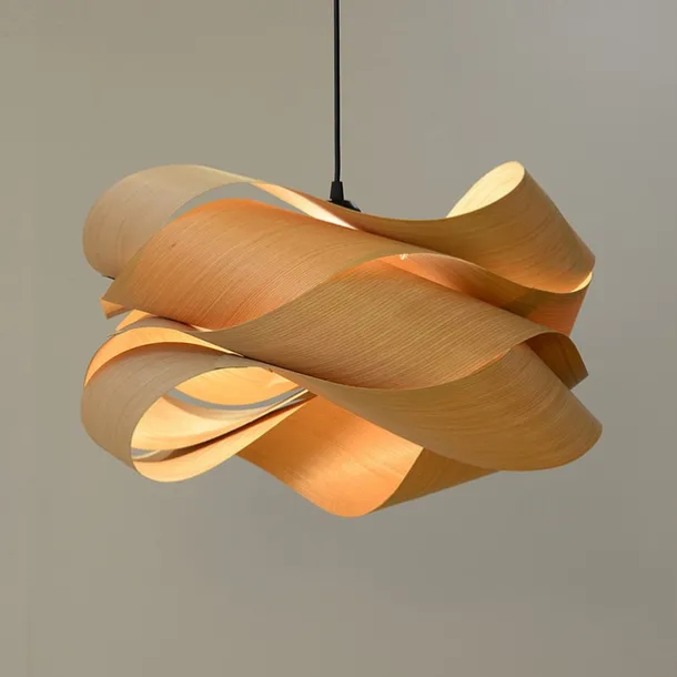 Chandeliers 45/60cm Wood Unique Flower Design Pendant Lighting E27 Ceiling Light Fixture Fixtures for Dining Room Kitchen Living Room Bedroom 110-240V