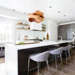 Chandeliers 45/60cm Wood Unique Flower Design Pendant Lighting E27 Ceiling Light Fixture Fixtures for Dining Room Kitchen Living Room Bedroom 110-240V