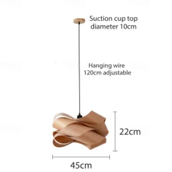 Chandeliers 45/60cm Wood Unique Flower Design Pendant Lighting E27 Ceiling Light Fixture Fixtures for Dining Room Kitchen Living Room Bedroom 110-240V