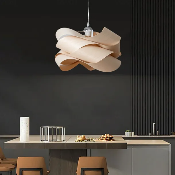 Chandeliers 45/60cm Wood Unique Flower Design Pendant Lighting E27 Ceiling Light Fixture Fixtures for Dining Room Kitchen Living Room Bedroom 110-240V