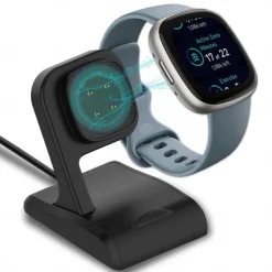 Charger Dock for Fitbit Sense/Sense 2/Versa 4/Versa 3, Uskiim Anti-Slip Charging Dock Station Base Cradle with 3.3FT USB Cord Replacement for Fitbit Sense Charger
