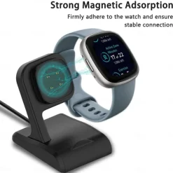 Charger Dock for Fitbit Sense/Sense 2/Versa 4/Versa 3, Uskiim Anti-Slip Charging Dock Station Base Cradle with 3.3FT USB Cord Replacement for Fitbit Sense Charger