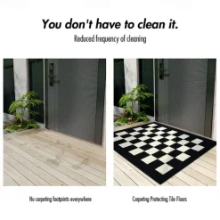 Checkerboards Doormat Kitchen Mat Floor Mat Non-Slip Area Rug Oil Proof Rug Indoor Outdoor Mat Bedroom Decor Bathroom Mat Entrance Rug