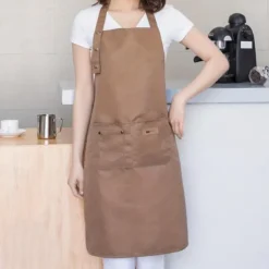 Chef Apron For Women and Men, Kitchen Cooking Apron, Personalised Gardening Apron with Pocket, Cotton Canvas Work Apron Cross Back Heavy Duty Adjustable