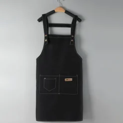 Chef Apron For Women and Men, Kitchen Cooking Apron, Personalised Gardening Apron with Pocket, Cotton Canvas Work Apron Cross Back Heavy Duty Adjustable