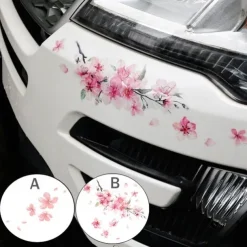 Cherry Blossom Floral Car Stickers Love Pink Car Tuning Styling Accessories