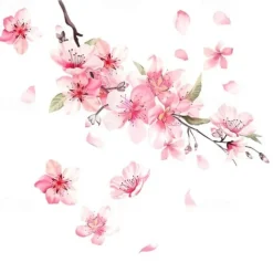Cherry Blossom Floral Car Stickers Love Pink Car Tuning Styling Accessories
