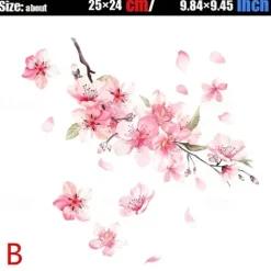 Cherry Blossom Floral Car Stickers Love Pink Car Tuning Styling Accessories