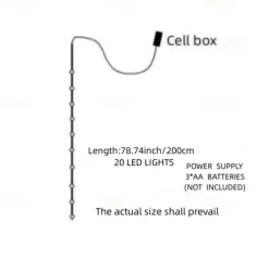 Cherry Blossom Rattan String Lights – Battery Powered Fairy Lights for Wedding, Holiday & Room Decor