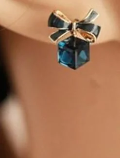Chic & Modern Street Geometry Earring / Elegant Charm Cube and Bowknot Earrings for Woman/ Party / Dailywear