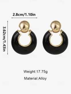 Chic Gold and Ivory Hoop Earrings – Modern Statement Earrings for Women, Perfect for Casual and Formal Occasions