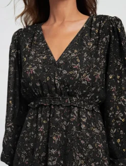 Chiffon Casual Floral Ruffle Swing Mini Dress