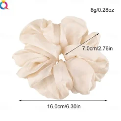 Chiffon Hair Rope Hair Ring Love Heart Printing Satin Fabric Covered Scrunchy Elastic Hair Bands Top Knots Ponytail Holder Accessories for Women