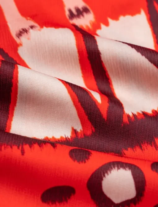 Chiffon Orange Printing Elegant Bohemia Midi Skirt