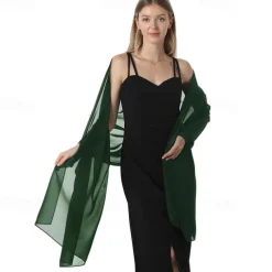 Chiffon Shawls and Wraps for Evening Dresses Women Elegant Soft Scarf Bridal Scarve Wedding Stole