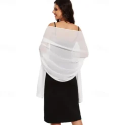 Chiffon Shawls and Wraps for Evening Dresses Women Elegant Soft Scarf Bridal Scarve Wedding Stole