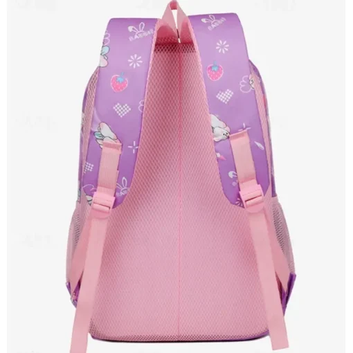 Children's Cartoon Printed School Backpack with Multi-Pockets, Lightweight Waterproof Kids Bookbag for Elementary Students, Available in Pink, Black, Purple and Blue