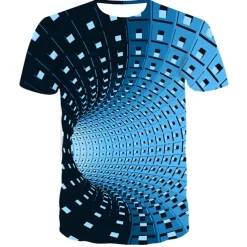Children's Day Boys 3D Graphic Optical Illusion T shirt Tee Short Sleeve 3D Print Summer Sports Streetwear Punk & Gothic Polyester Kids 3-12 Years Daily