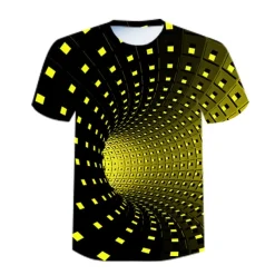 Children's Day Boys 3D Graphic Optical Illusion T shirt Tee Short Sleeve 3D Print Summer Sports Streetwear Punk & Gothic Polyester Kids 3-12 Years Daily