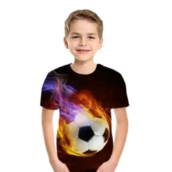 Children's Day Boys 3D Graphic Football 3D T shirt Tee Short Sleeve 3D Print Summer Active Sports Casual Daily Polyester Kids 2-13 Years