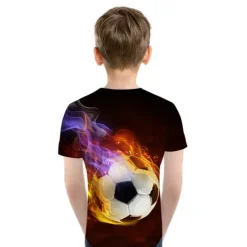 Children's Day Boys 3D Graphic Football 3D T shirt Tee Short Sleeve 3D Print Summer Active Sports Casual Daily Polyester Kids 2-13 Years