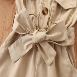 Children's Day Girls' 3D Solid Colored Overall & Jumpsuit Summer Basic Cotton Toddler School