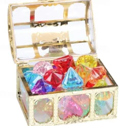 Children'S Diamond Gem Toy Imitation Crystal Girl Plastic Acrylic Seven-Color Princess Castle Treasure Chest Treasure Chest