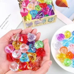 Children'S Diamond Gem Toy Imitation Crystal Girl Plastic Acrylic Seven-Color Princess Castle Treasure Chest Treasure Chest