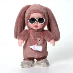 Children's Milk Bottle Vinyl Electric Plush Toy Early Education Eating Milk Bottle Doll Walking And Talking Imitating Girl Gift