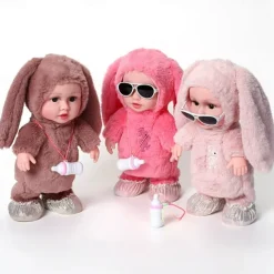 Children's Milk Bottle Vinyl Electric Plush Toy Early Education Eating Milk Bottle Doll Walking And Talking Imitating Girl Gift