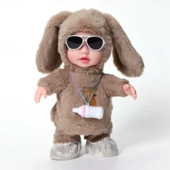 Children's Milk Bottle Vinyl Electric Plush Toy Early Education Eating Milk Bottle Doll Walking And Talking Imitating Girl Gift