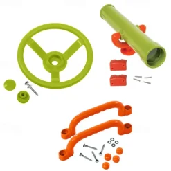 Children's toy set combination round steering wheel plastic telescope sounding horn bell toy accessories