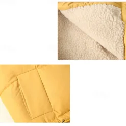 Child's Girls' Vest Coat Sleeveless Black White Yellow Solid Color Pocket Fall Winter Neutral School 4-12 Years