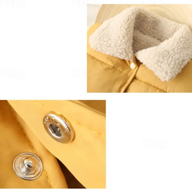 Child's Girls' Vest Coat Sleeveless Black White Yellow Solid Color Pocket Fall Winter Neutral School 4-12 Years