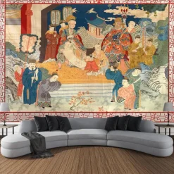 Chinese Screen Hanging Tapestry Wall Art Large Tapestry Mural Decor Photograph Backdrop Blanket Curtain Home Bedroom Living Room Decoration