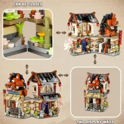 Chinese Street View Ancient Post Station Mini Building Blocks Building Toys Model Set for Girls Boys 6-12 Years Old 997 PCS Simulation Architecture Construction Toy Gift Idea for Adults