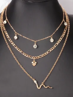 Choker Necklace Chrome Gold Women's Elegant Artistic Layered Necklace For Wedding Party Valentine's Day