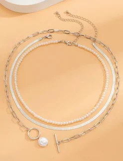 Choker Necklace Chrome Women's Punk Fashion Layered irregular Necklace For Wedding Valentine's Day Street