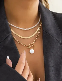 Choker Necklace Chrome Women's Punk Fashion Layered irregular Necklace For Wedding Valentine's Day Street