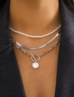 Choker Necklace Chrome Women's Punk Fashion Layered irregular Necklace For Wedding Valentine's Day Street