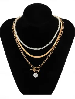 Choker Necklace Chrome Women's Punk Fashion Layered irregular Necklace For Wedding Valentine's Day Street