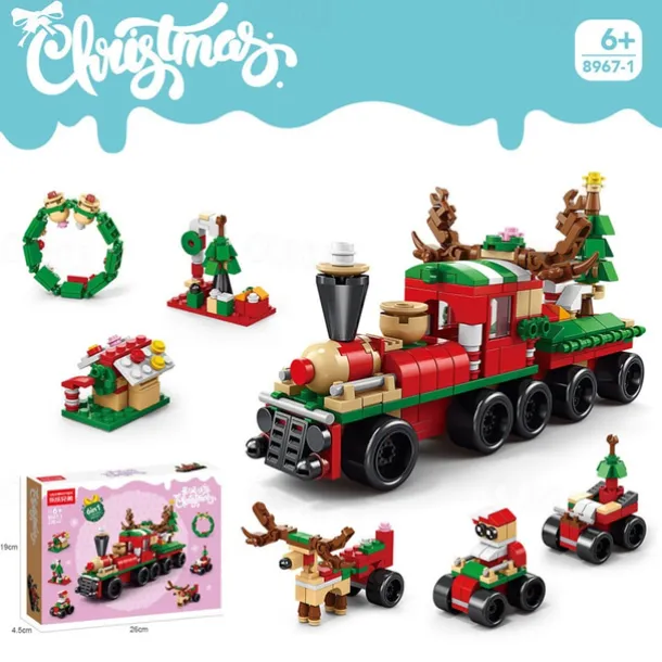 Christmas Building Blocks Sets Building Brickheadz Kit Santa/Reindeer/Snowman/Gingerbread Man Blocks Bricks Set Christmas Decorations and Gifts for Kids Boys Girls Adult