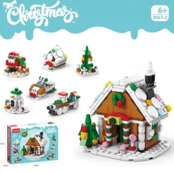 Christmas Building Blocks Sets Building Brickheadz Kit Santa/Reindeer/Snowman/Gingerbread Man Blocks Bricks Set Christmas Decorations and Gifts for Kids Boys Girls Adult