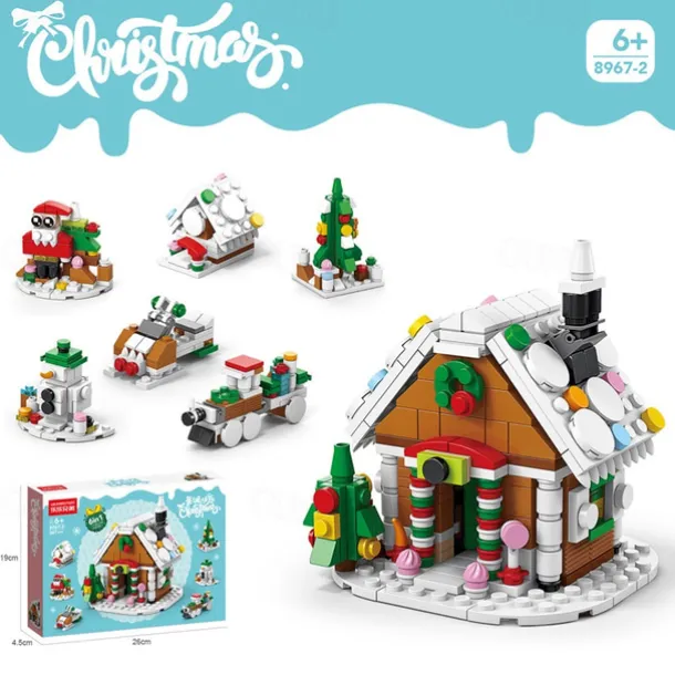 Christmas Building Blocks Sets Building Brickheadz Kit Santa/Reindeer/Snowman/Gingerbread Man Blocks Bricks Set Christmas Decorations and Gifts for Kids Boys Girls Adult
