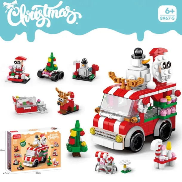 Christmas Building Blocks Sets Building Brickheadz Kit Santa/Reindeer/Snowman/Gingerbread Man Blocks Bricks Set Christmas Decorations and Gifts for Kids Boys Girls Adult